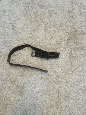 Black Studded Women's Belt with Buckle